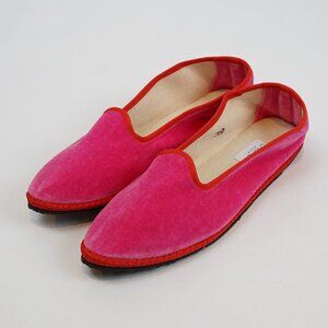 LAGRUA Capri Friulana Frulane Flats Pink Velvet Made in Italy - Size 39 / US 8.5